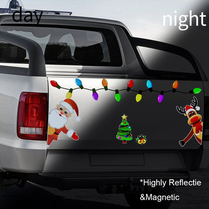 Christmas Reflective Magnetic Car Decoration Set