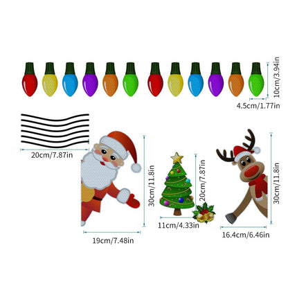 Christmas Reflective Magnetic Car Decoration Set