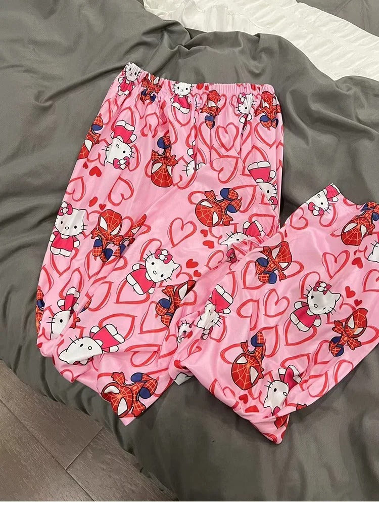 CozyComics™  - H.Kitty x Spiderman Loose Pajama Pants